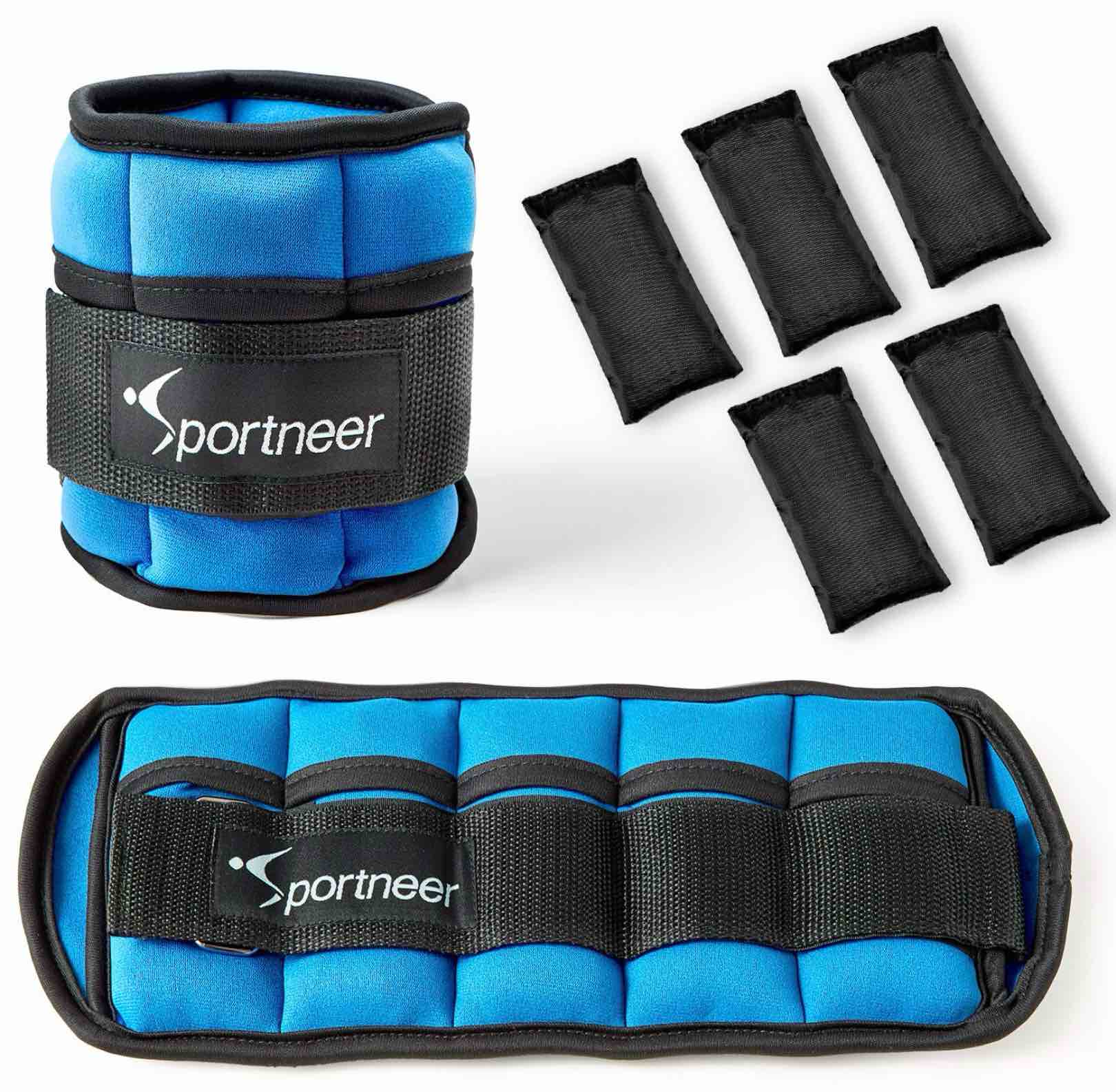 Sportneer Adjustable Ankle Weights Set of 2-2/3/4/6/7 LBS Pair with Removable Ankle and Wrist Weight