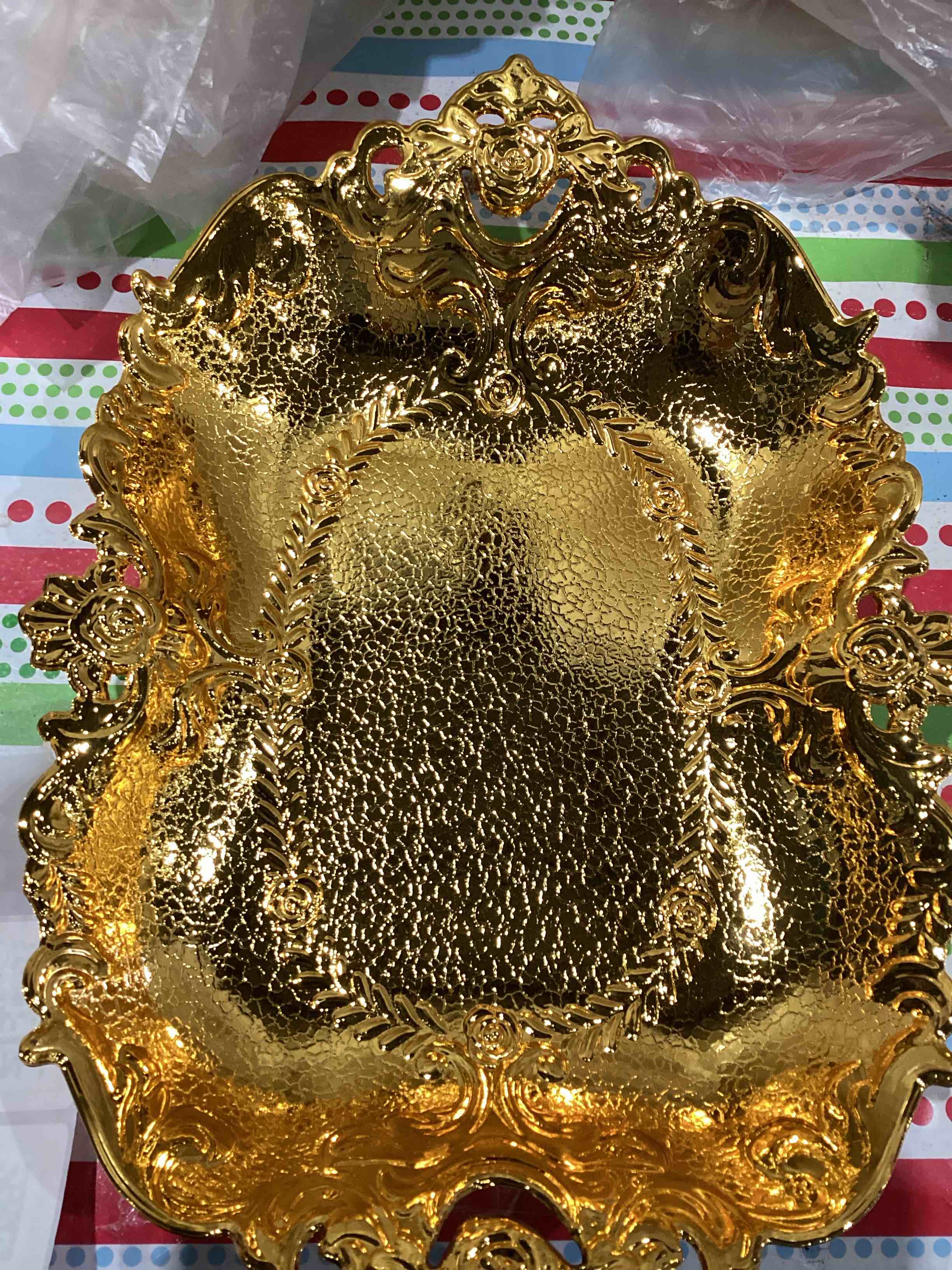 basket plastic dark gold decorative