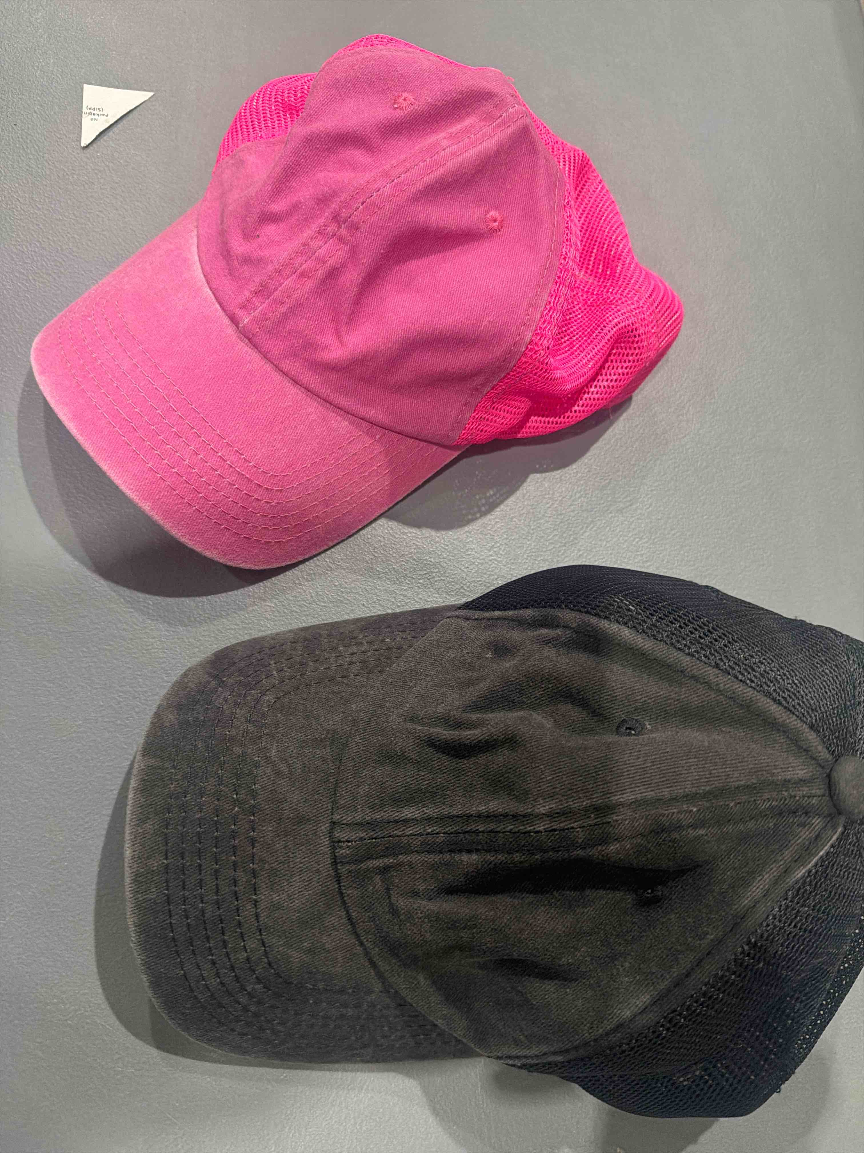 MESHBACK BALL CAP 2 Pack Snapback Trucker Baseball Hats Mesh Back Adjustable Blank Ball Caps for Men Women ONE SIZE 2pack Black and Pink 