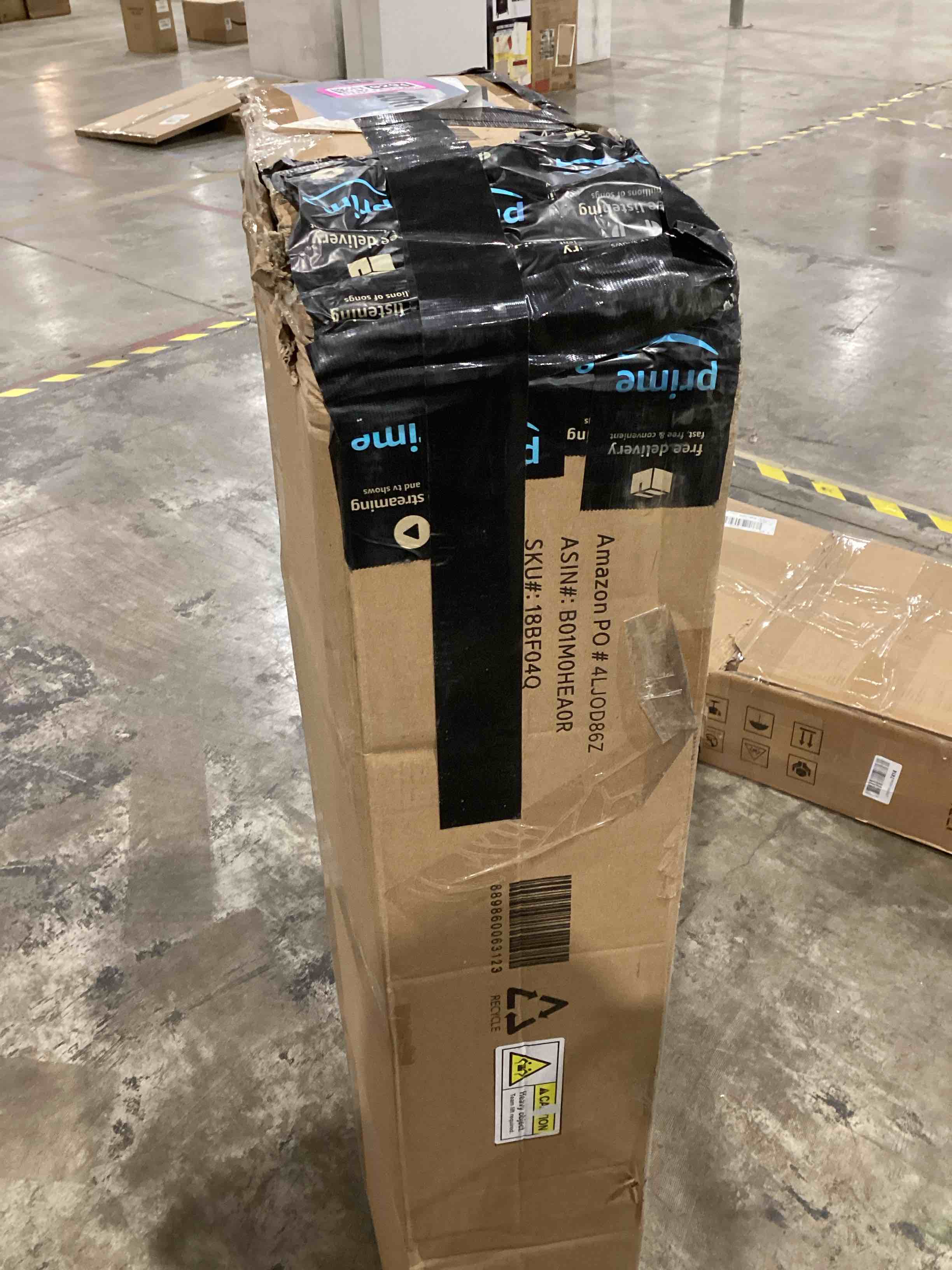 Condition photo showing As Is for Olee Sleep 18 Inch Heavy Duty Steel Slat Anti-Slip Support, Easy Assembly Platform Bed Frame, Noise Free Steel Mattress Foundation, Maximum Storage, No Box Spring Needed, Black, Queen Size