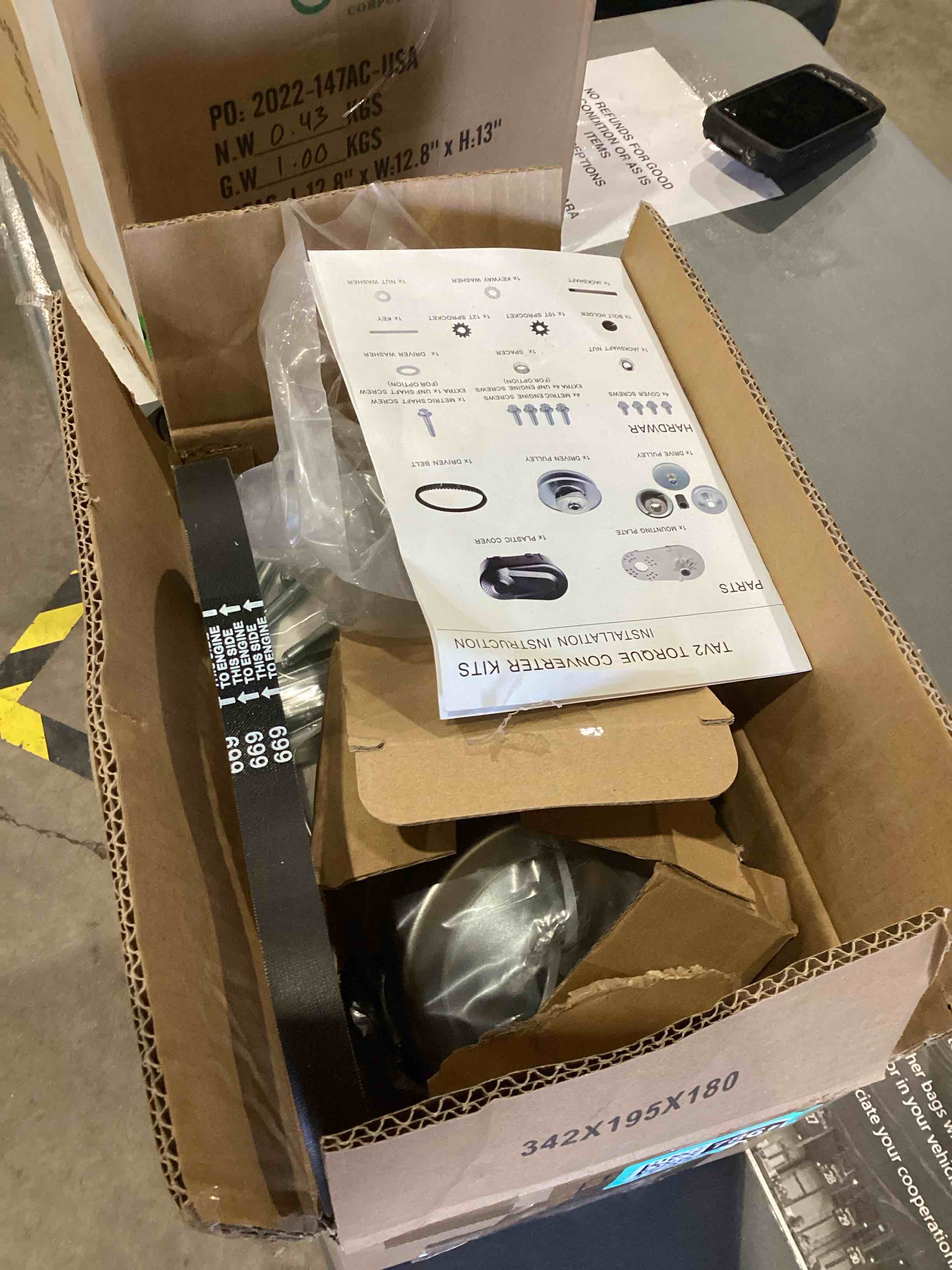 Condition photo showing As Is for 212CC Torque Converter 6.5 HP 3/4" Go Kart Mini Bike Comet Clutch 10T 40/41 and 12T 35 Chain Predator Driver Pulley Replacement Set - 30 Series 3/4" Go Kart 10T 12T Torque Converter