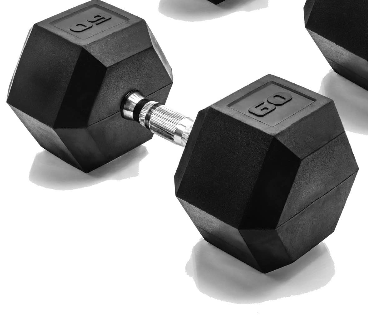 amazon basics rubber hex dumbbell hand weight 60 pound