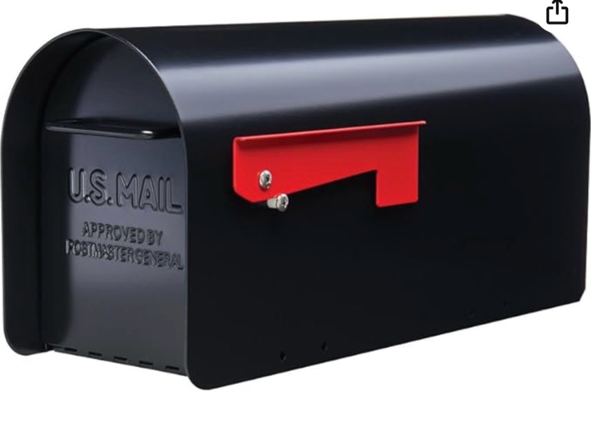 architectural mailboxes ironside large capacity galvanized steel black, post-mount mailbox, mb801bam, metal, black