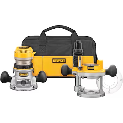 DEWALT 1/4-in and 1/2-in 2.25-HP Variable Combo Fixed/Plunge Corded Router Soft Case