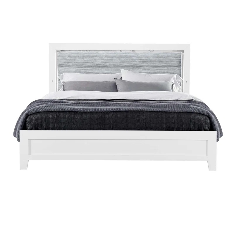 Kulli White Bed With Led