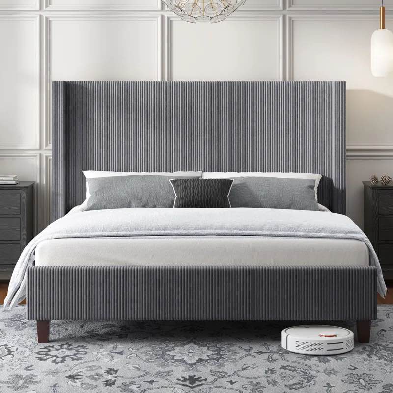 Wauseon Corduroy Upholstered Bed