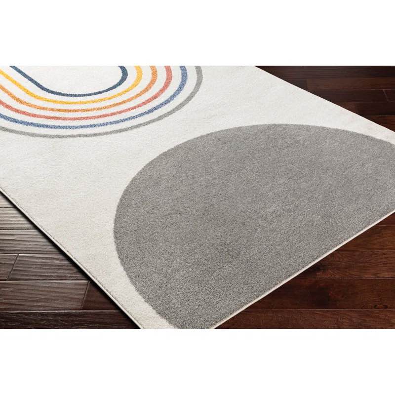 andressa rectangle machine woven polypropylene area rug in gray 
