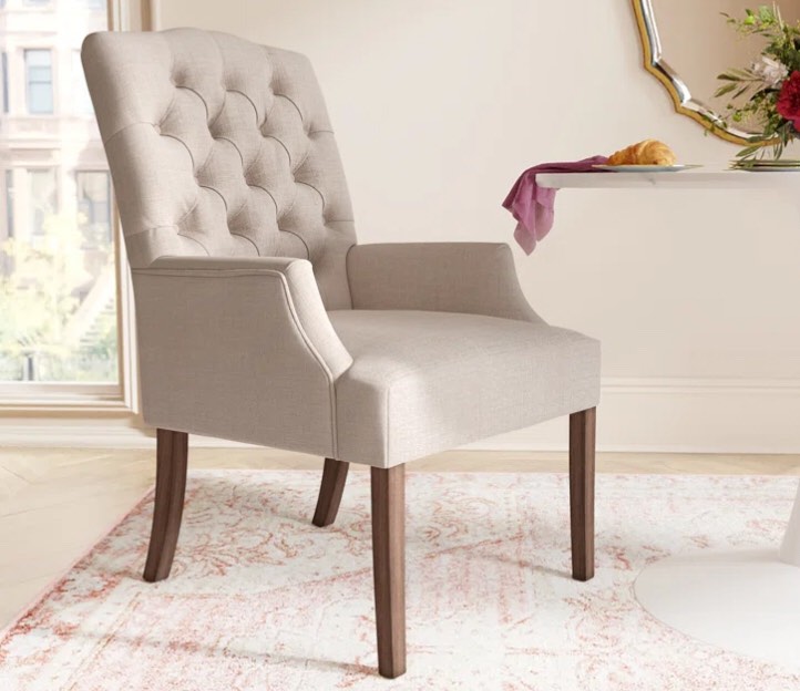 Lila Tufted Linen Upholstered Arm Chair