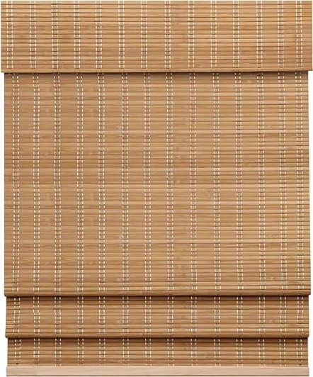 LazBlinds Cordless Bamboo Roman Shades, Custom Light Filtering Window Treatment, Roll Up Retro Bamboo Blinds for Windows, Brown206