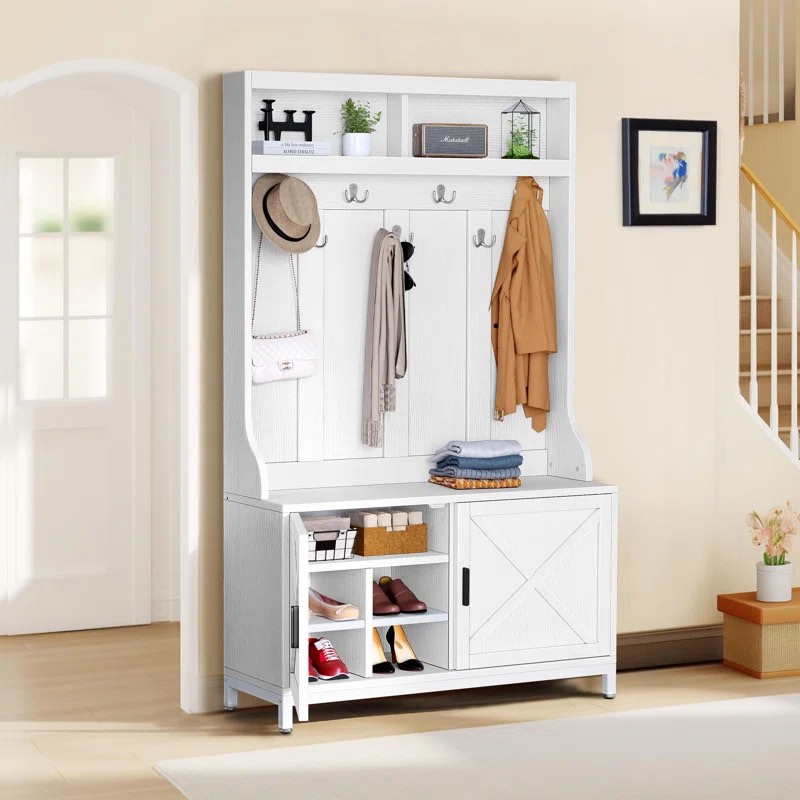 Ashgan Hall Tree 39.4'' Wide with Shoe Storage
