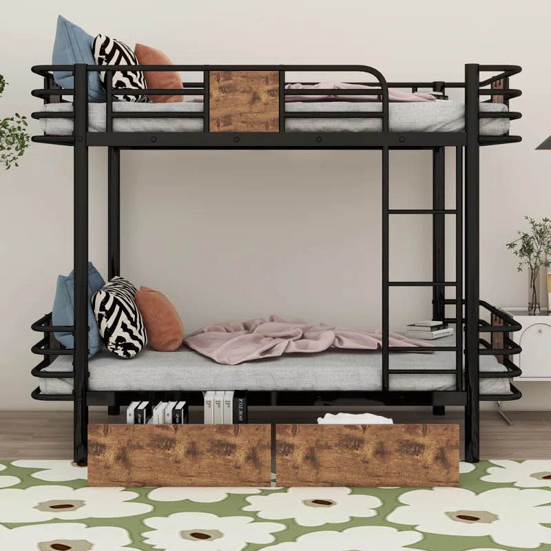 Adiel Kids Twin XL Over Twin XL Bunk Bed with Drawers