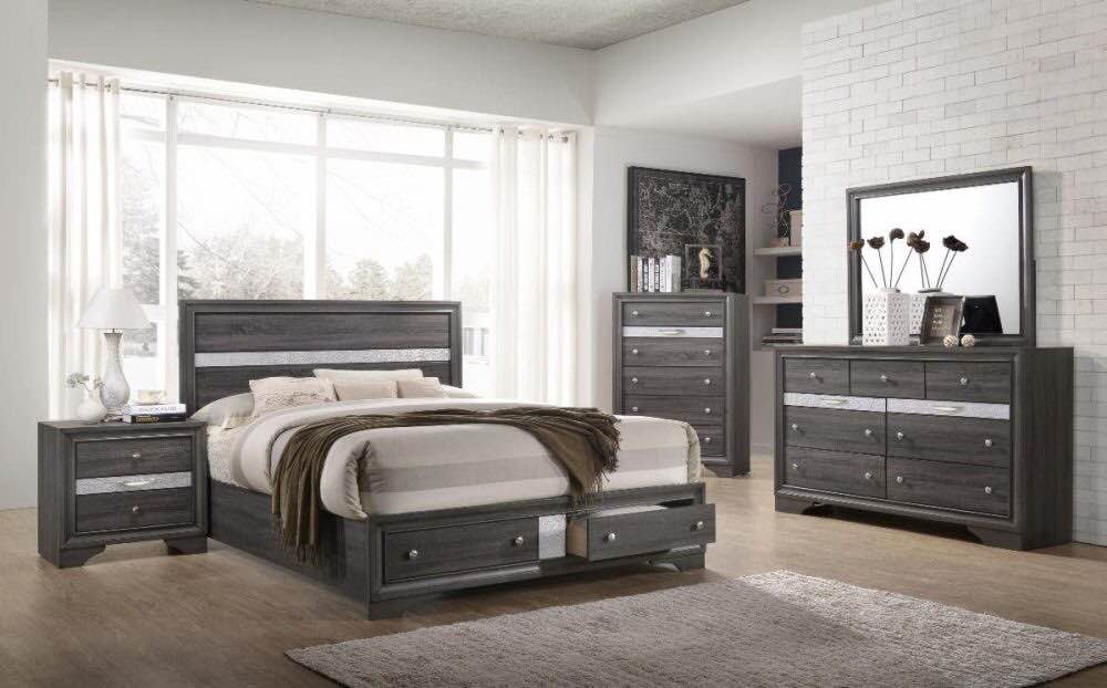 queen headboard and footboard melamine 3c5 grey