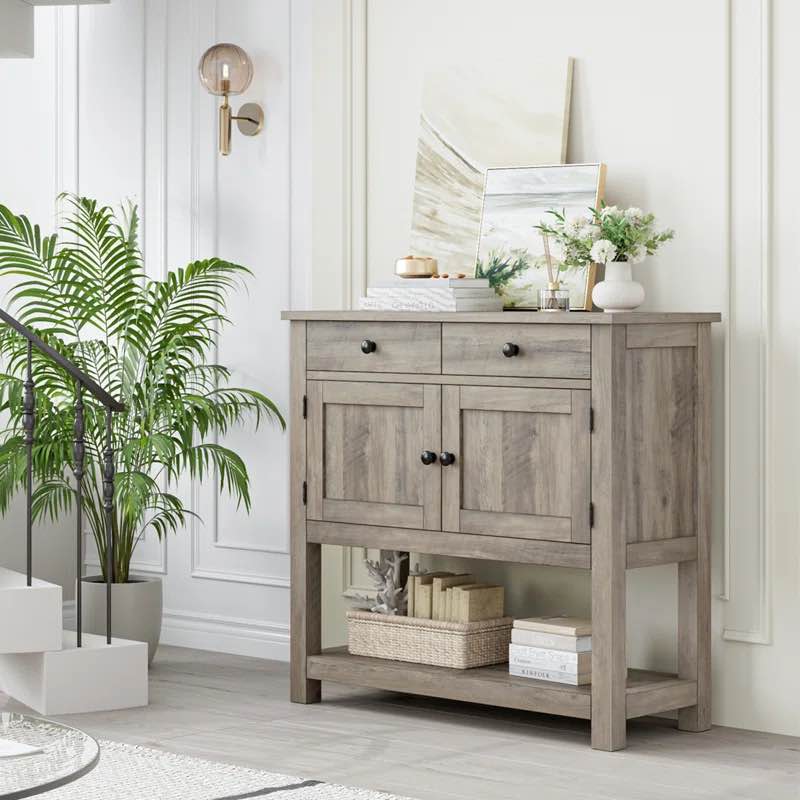 Latiasha 35.4'' Console Table with Drawers and Cabinet