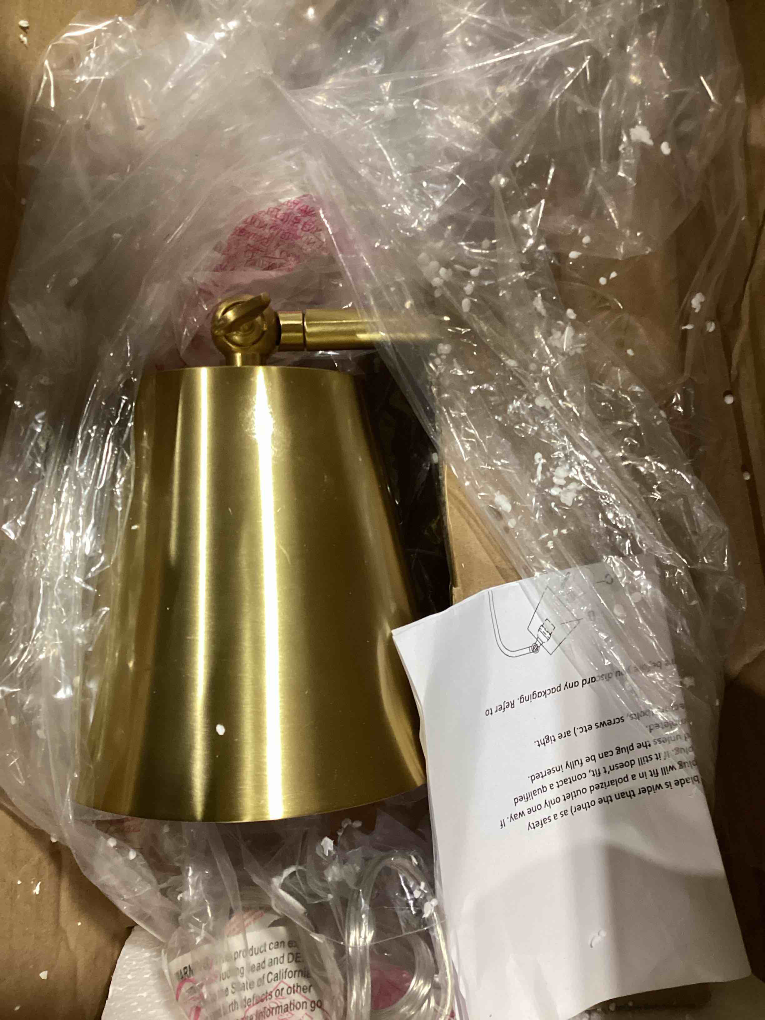 Melany 20" Brass/White Marble Desk Lamp