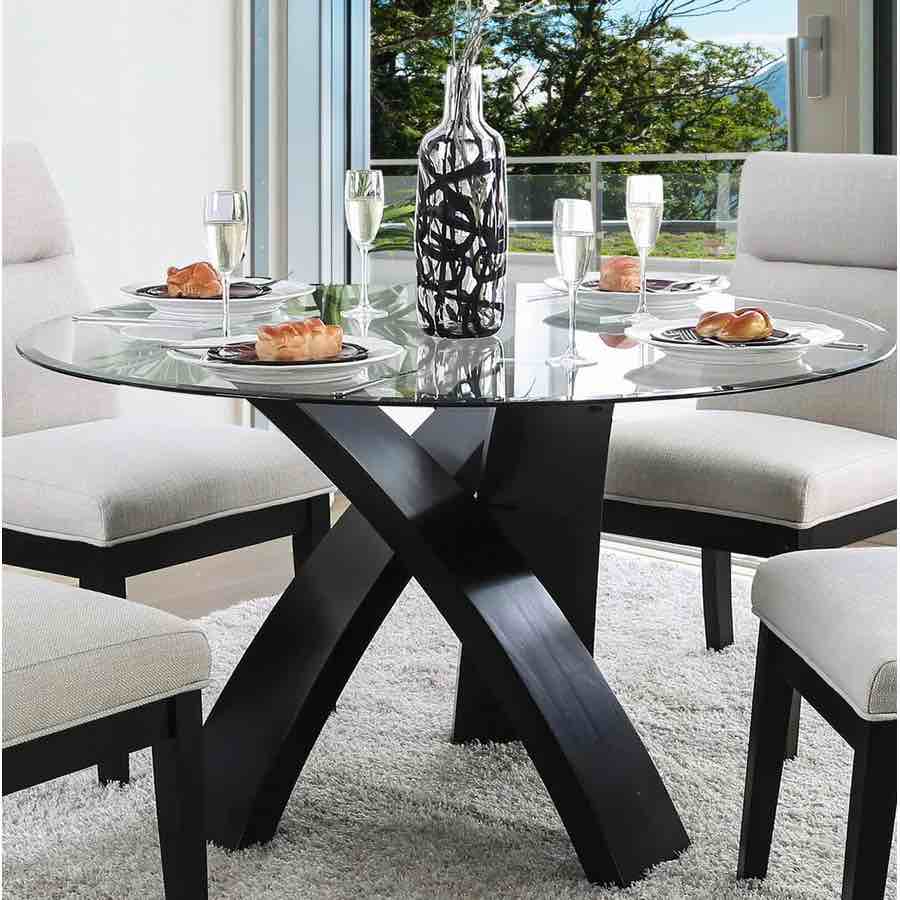 smoked beveled glass dining table top