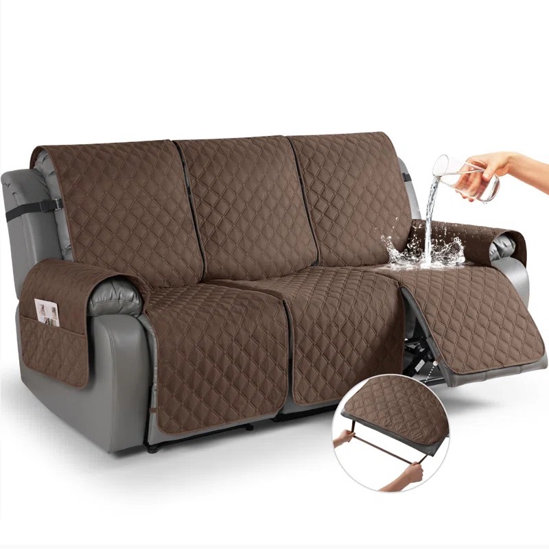Hickory 3 Seater Waterproof Recliner Chair Cover Sofa Covers With Pocket