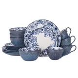 Pfaltzgraff Gabriela Blue 16 Piece Dinnerware Set Service for 4