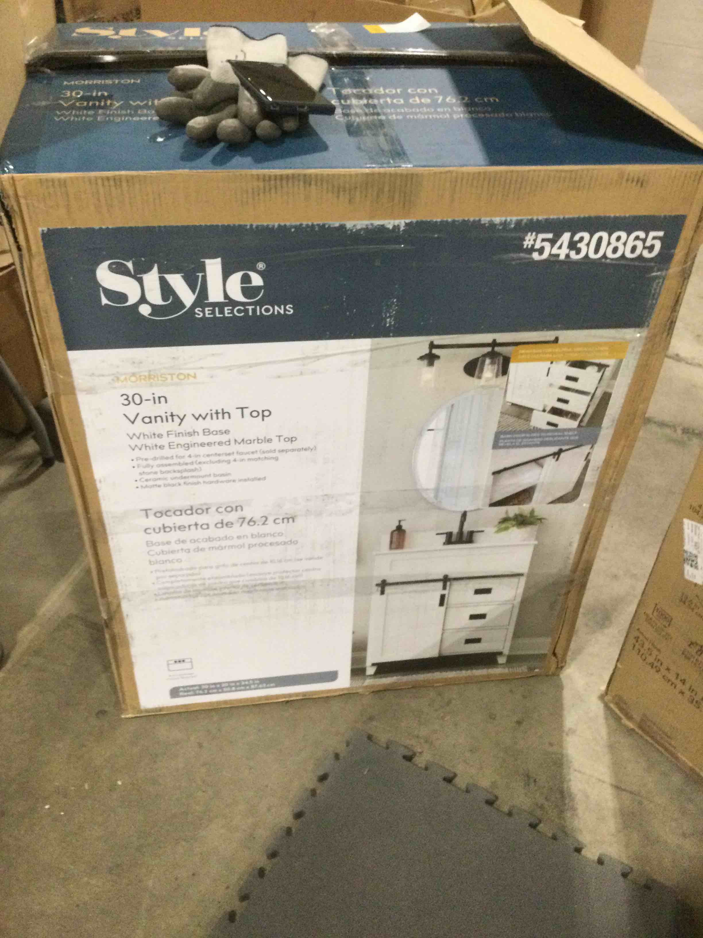 Style Selections Morriston 30-in White Undermount Single Sink Bathroom Vanity with