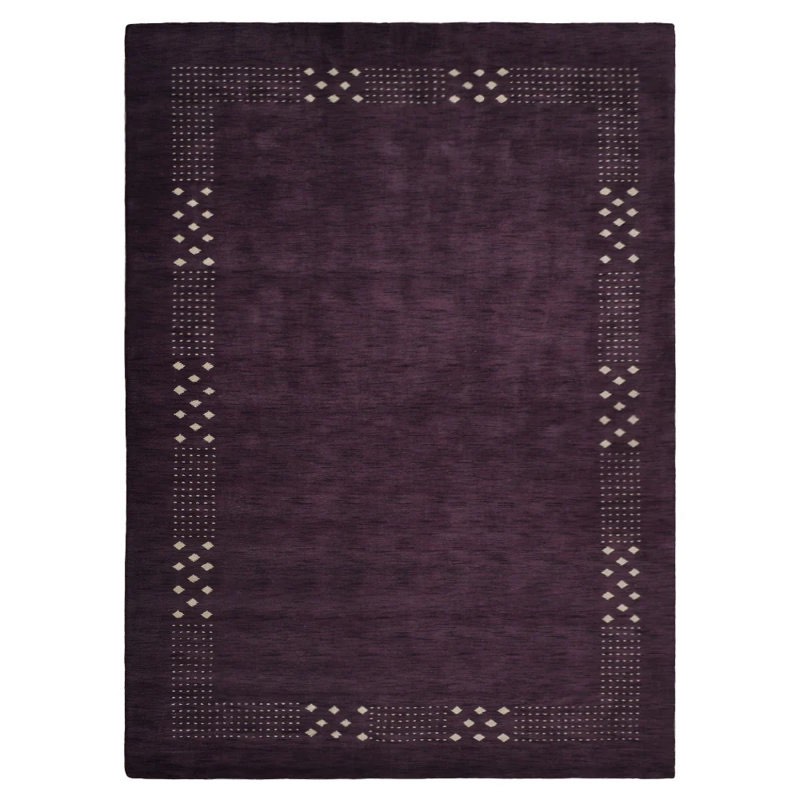 Creager Southwestern HAND KNOTTED LOOM WOOL ECO-FRIENDLY AREA RUGS, Purple, Contemporary Design