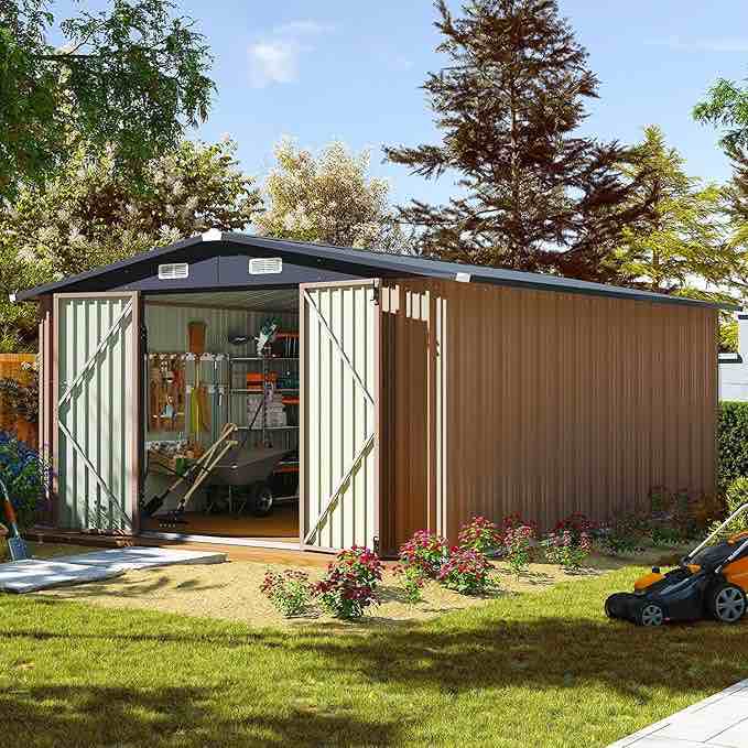 10 Ft. W X 12 Ft. D Outdoor Metal Storage Shed