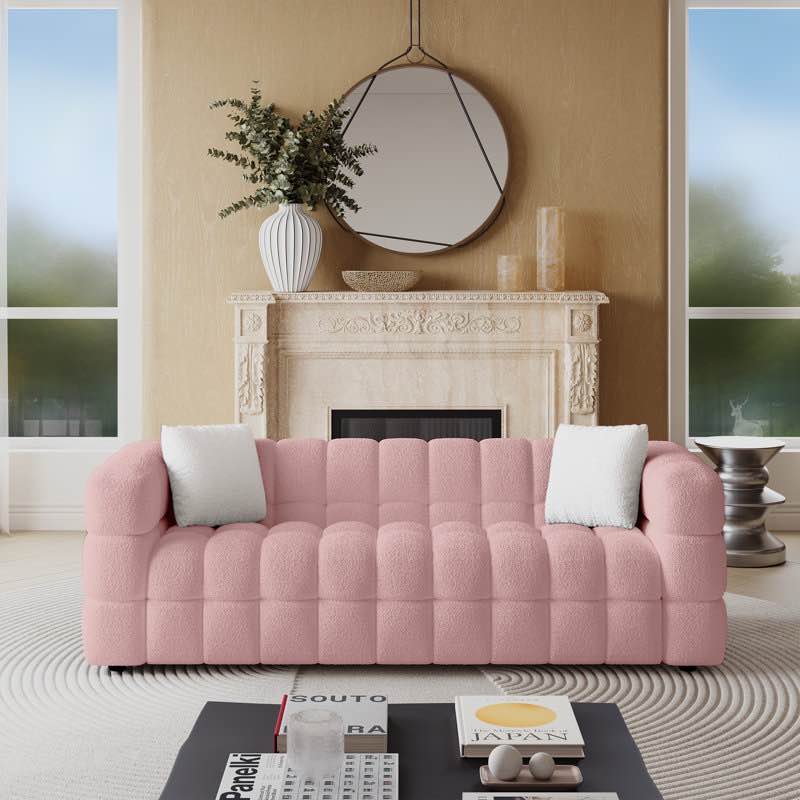 Monica 84.25'' Boucle Square Arm Sofa