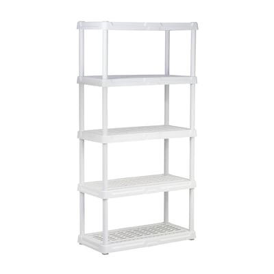 Project Source Plastic Heavy Duty 5-Tier Utility Shelving Unit (36-in W x 18-in D x 72-in H),