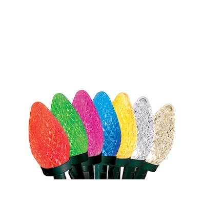 color effects 50 LED FACETED RGB C-9 LIGHTS Multi/green wire