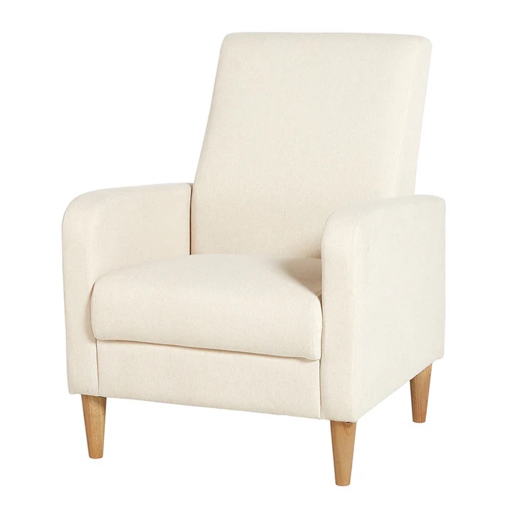 Upholstered Fabric Accent ArmChair with Solid Wood Frame