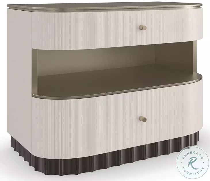 Deep Sleep Ivory And Brushed Whisper of Gold Bedside Accent Table