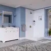 SIMILAR TO STOCK PHOTO Bella CORE 48"W x 96"H x 48"D Poly Alloy Corner Shower Wall White