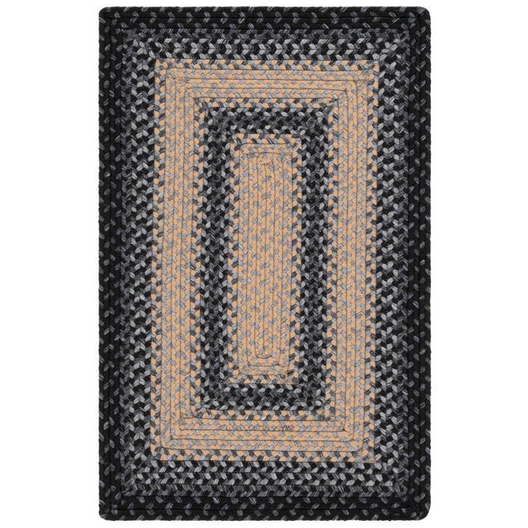 Georgina Geometric Handmade Braided Black/Gray Area Rug