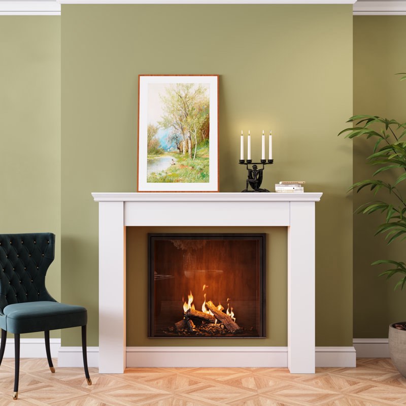 Leamond Traditional Wood Surround Fireplace Mantel Shelf