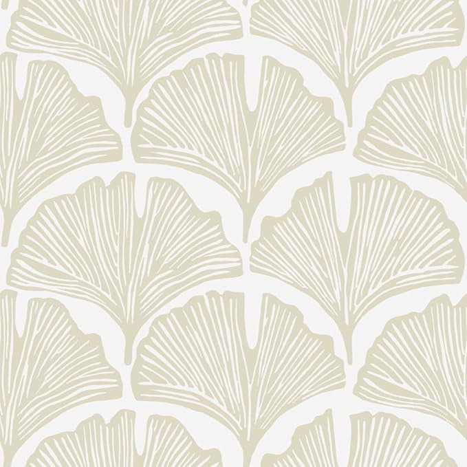 Tempaper x Novogratz Waverly White Feather Palm Removable Peel and Stick Wallpaper
