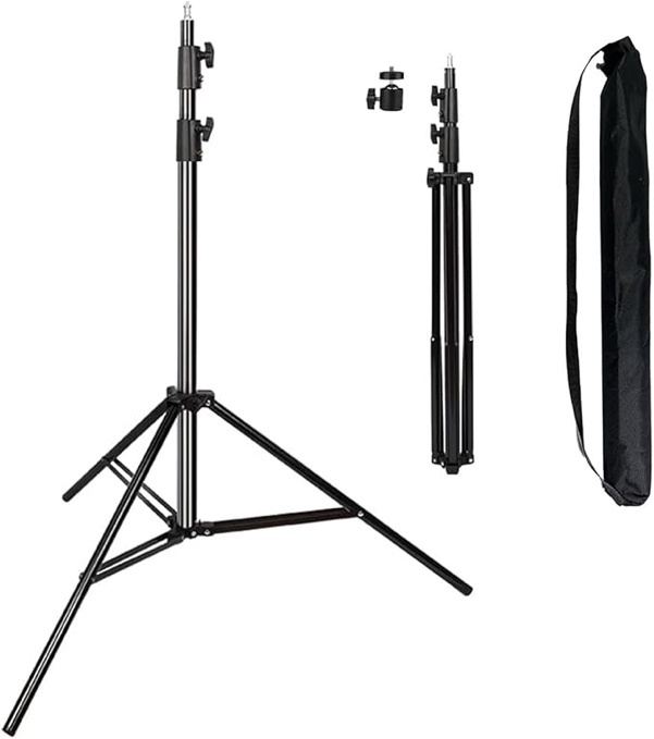 Heavy Duty Light Stand 9.5 Feet/2.8 Meters Adjustable Spring Cushioned Metal Photography Tripod Stand for Photo Studio Speedlight, Ring Light, Photographic Equipments Thickening Flash Stand