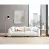 Chris 88.9 in. W Round Arm Sherpa Fabric Modern Design 3-Seat Straight Sofa with Metal Chrome Legs