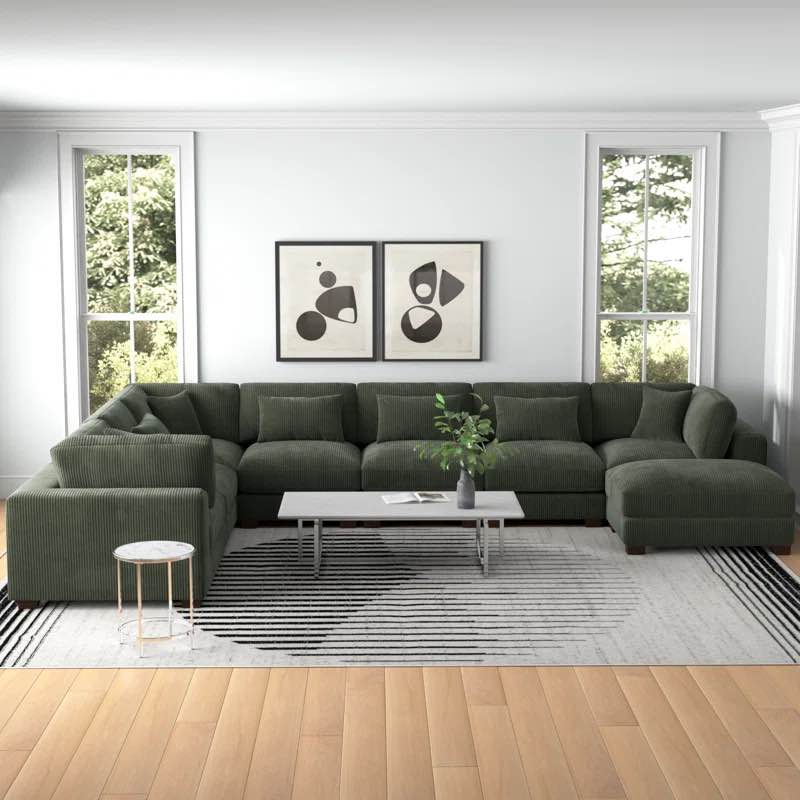 Ayveri 8 - Piece Corduroy Sectional