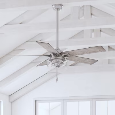 Harbor Breeze Hathaway 52-in Brushed Nickel with Driftwood/Mocha Blades LED Indoor 