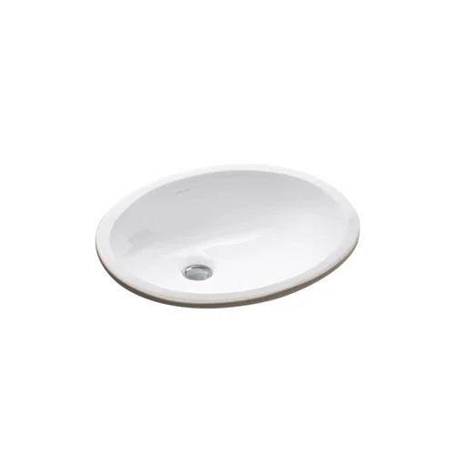 Ceramic Oval Undermount Bathroom Sink with Overflow/white