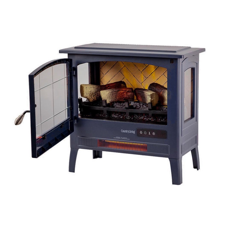 Country Living Infrared Freestanding Electric Fireplace Stove Heater | 1,000 SQ FT with Wooden Logs