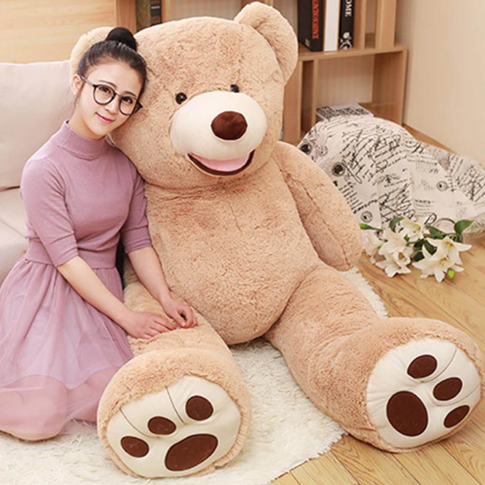 DOLDOA 51in Big Light Brown Teddy Bear Stuffed Animal Toy Plush Gift for Any Occasion