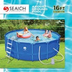 Seaich Metal Frame Pool Kit 16’ x 48” round pool Includes Pool and Pump 
