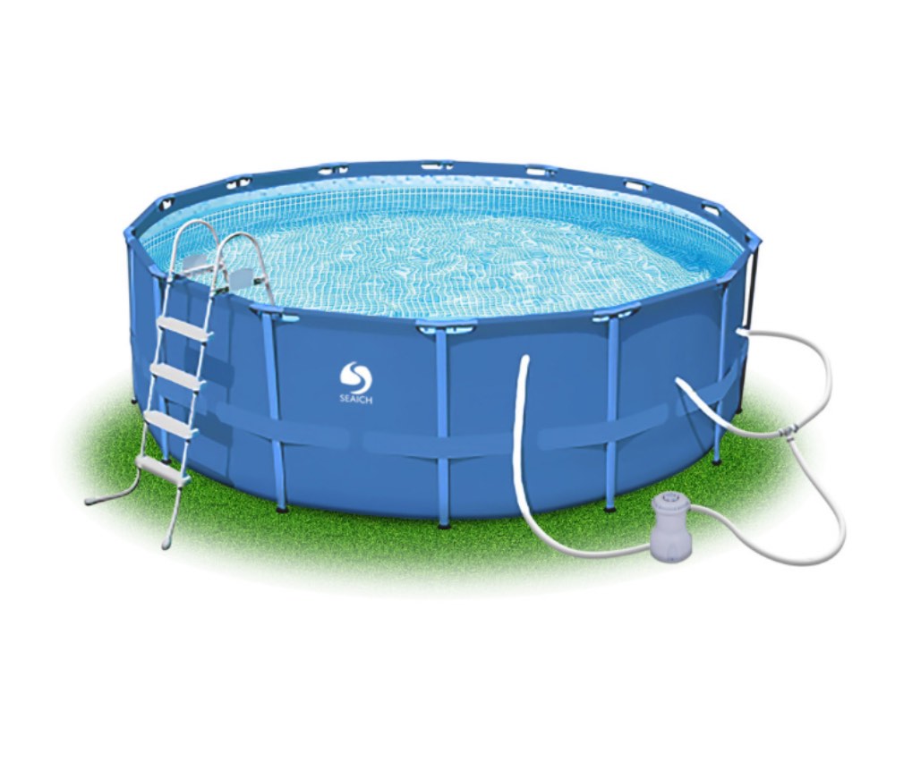 Seaich Round Metal Frame Pool Set 12’ x 30” Includes Pool & Accessories 