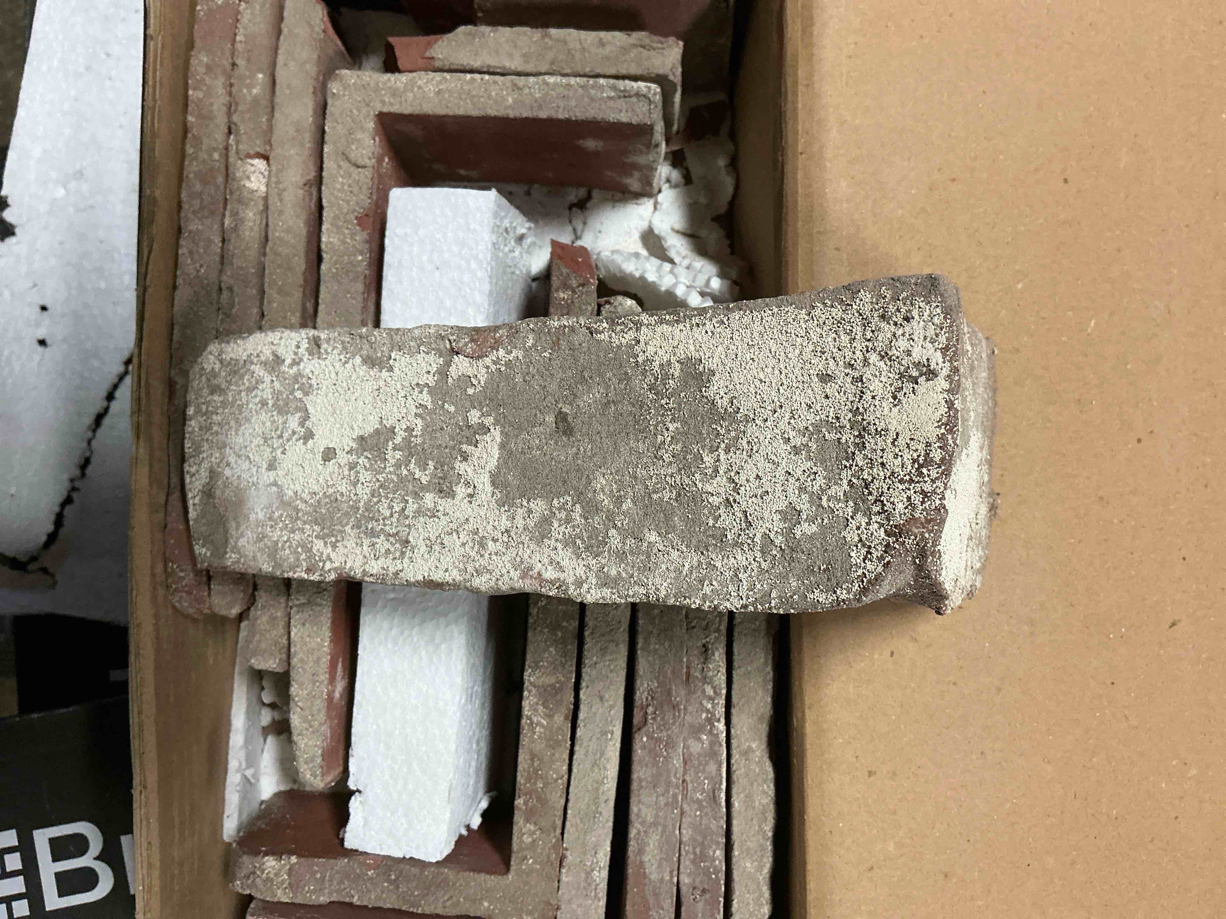 19 boxes alpine white corner B10 & Doverton gray clay corner b10, 10 pieces per box your bid per box 
