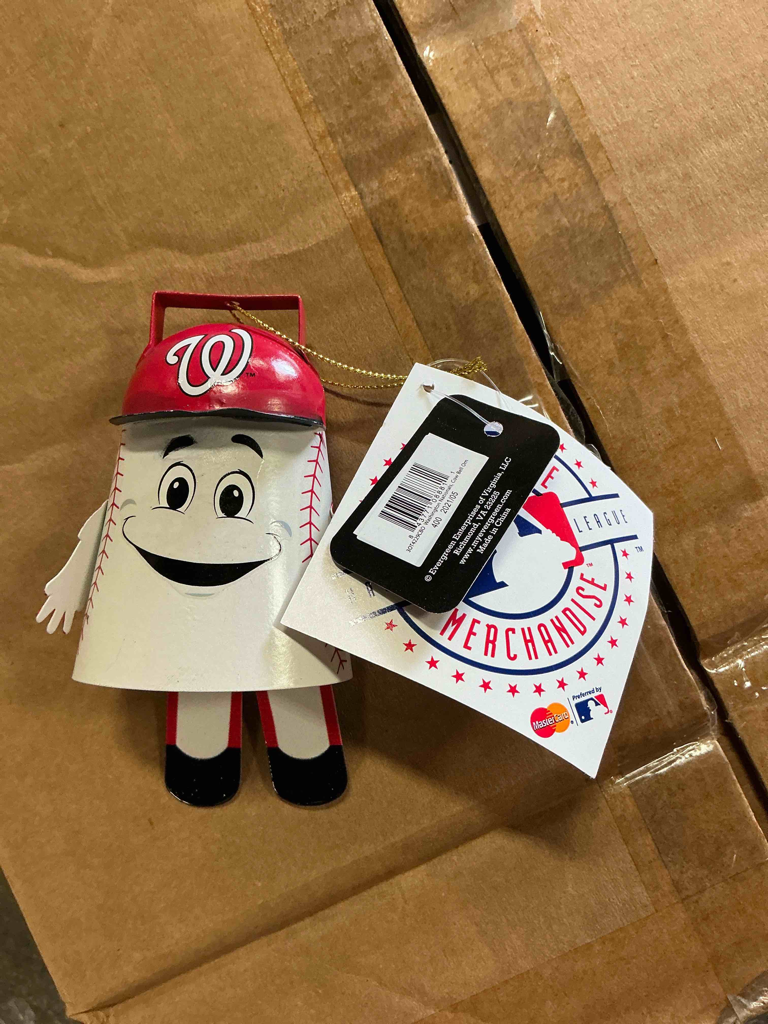 case of 24 Washington nationals cow bell ornament 