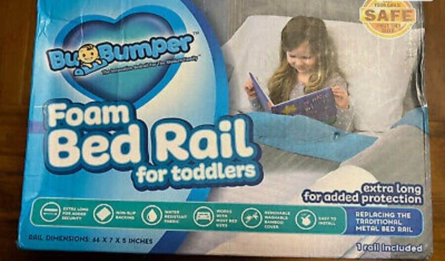 (1-Pack) Extra Long Bed Rail for Toddler | Soft Foam Bed Bumper for Kids | Baby