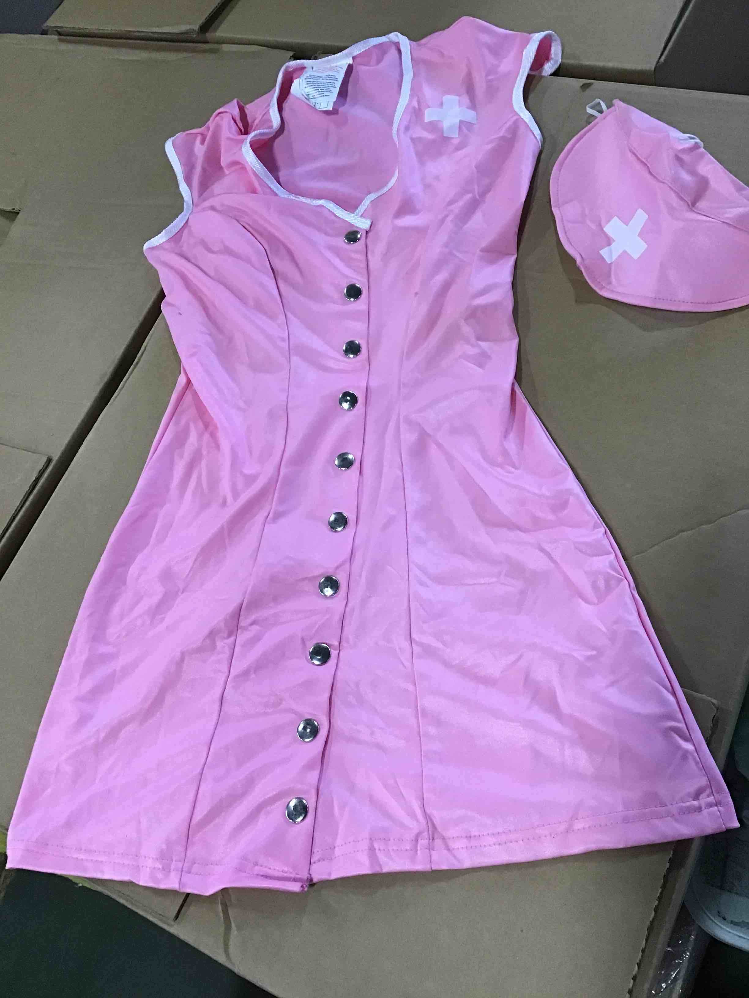 Rubies Women's Nurse Dress With Hat Costume, Pink, Extra Small