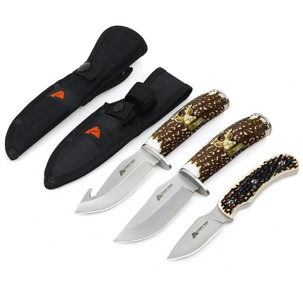 Ozark Trail Fixed Blade Hunting Knife 5-Piece Set(incomplete missing 1 piece) 