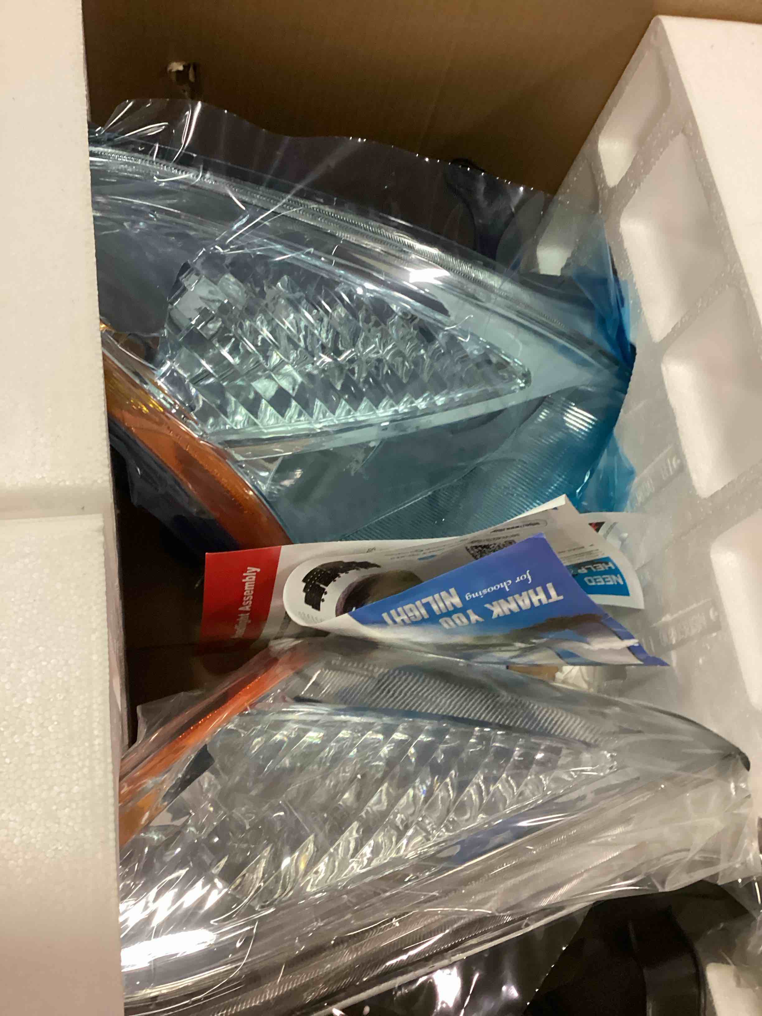 Nilight Headlight Assembly Compatible with 2008 2009 2010 2011 2012 2013 Nissan Rogue 2014 2015 Select Headlamps Replacement Chrome Housing Amber Reflector Driver and Passenger Side Chrome Housing+ Clear Reflector