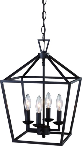 10264 ROB Transitional Four Light Pendant from Lacey Collection in Bronze/Dark Finish, 12.00 inches