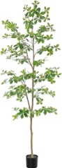 Faux Black Olive Tree 7ft, Tall Faux Trees Indoor with Natural Trunk and Realistic Leaves. 7 Feet(84in) Artificial Tree for Home Office Dcor.